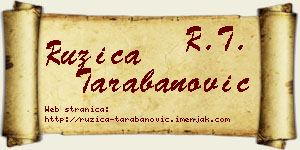 Ružica Tarabanović vizit kartica